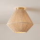 Naribu boho-plafondlamp in Bali-stijl, handgemaakt met lampenkap van natuurlijke vezels voor een warme vintage sfeer
