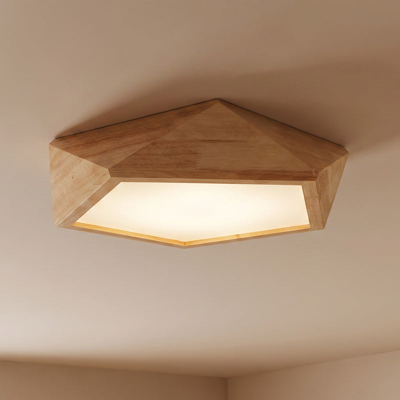 Sufitowa lampa LED Akira w stylu nordyckim, drewniana, do skandynawskich kuchni i jadalni
