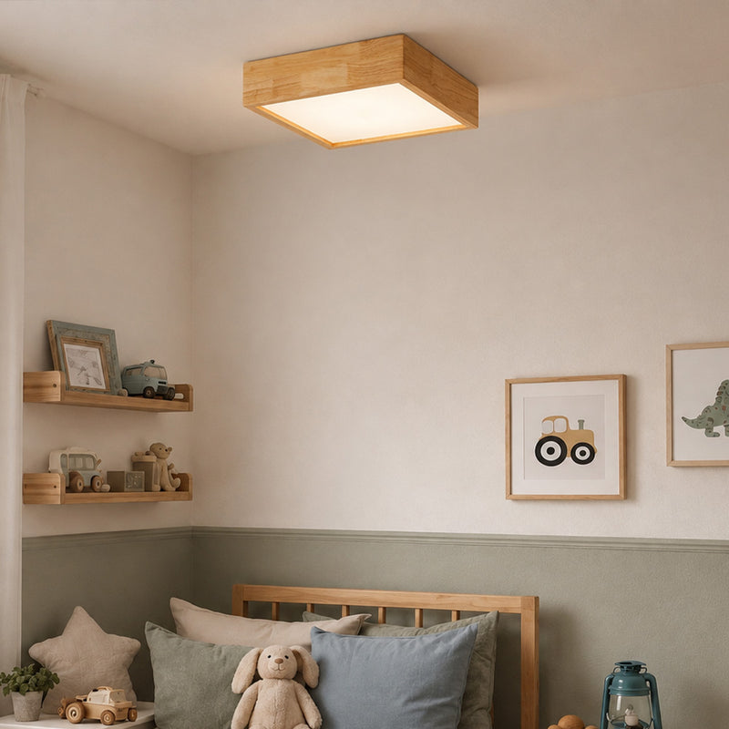 Ceiling LED Lamp Scandinavian Wooden Design Teray Featuring Low UV Emissions And Energy Efficiency