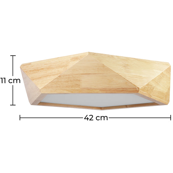 Ceiling Led Lamp Scandinavian Design Wooden - Akira - gallery 8