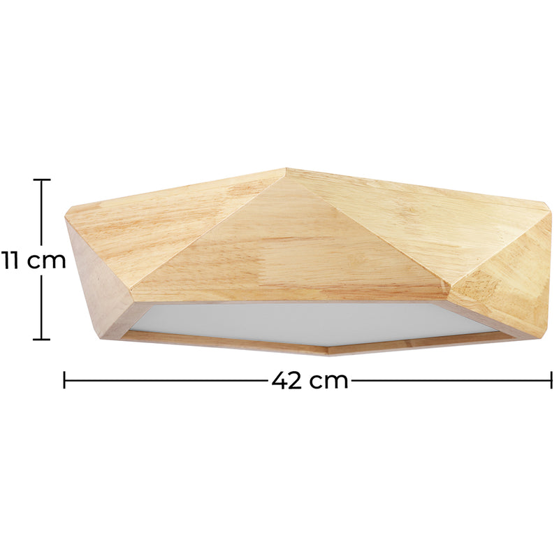 Ceiling Led Lamp Scandinavian Design Wooden - Akira - gallery 8