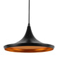 Lampada a sospensione con paralume ampio dal design esteso - alluminio