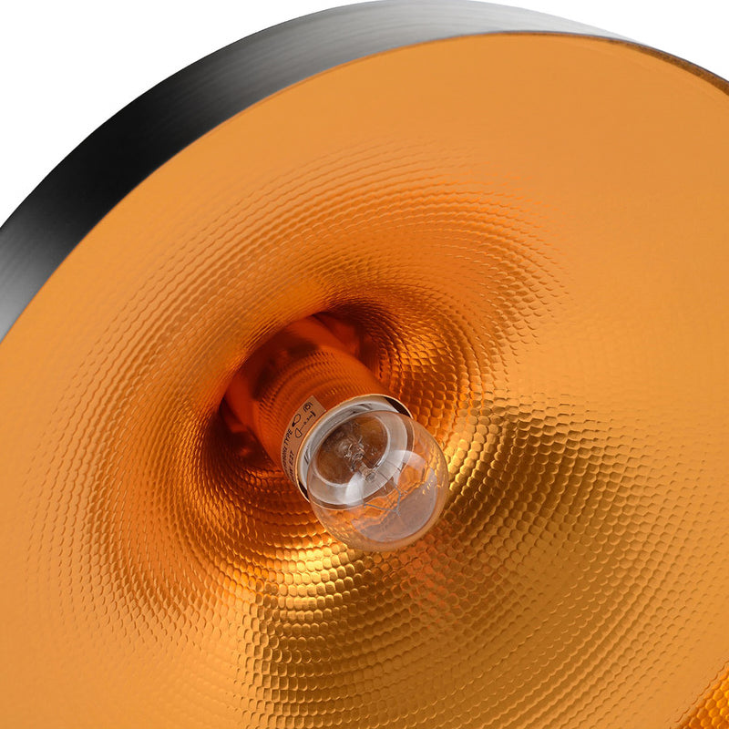 Lampada a sospensione con paralume ampio dal design esteso - alluminio