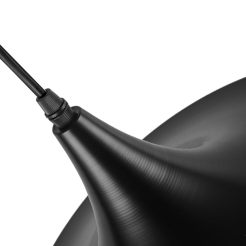 Lampada a sospensione con paralume ampio dal design esteso - alluminio