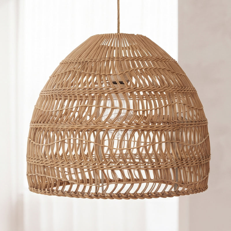 Lampada a sospensione dal design boho balinese in rattan naturale - 40 cm - Hoa