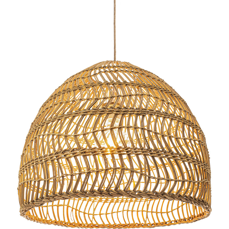 Lampada a sospensione dal design boho balinese in rattan naturale - 40 cm - Hoa