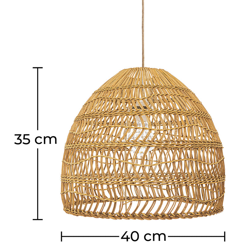 Lampada a sospensione dal design boho balinese in rattan naturale - 40 cm - Hoa
