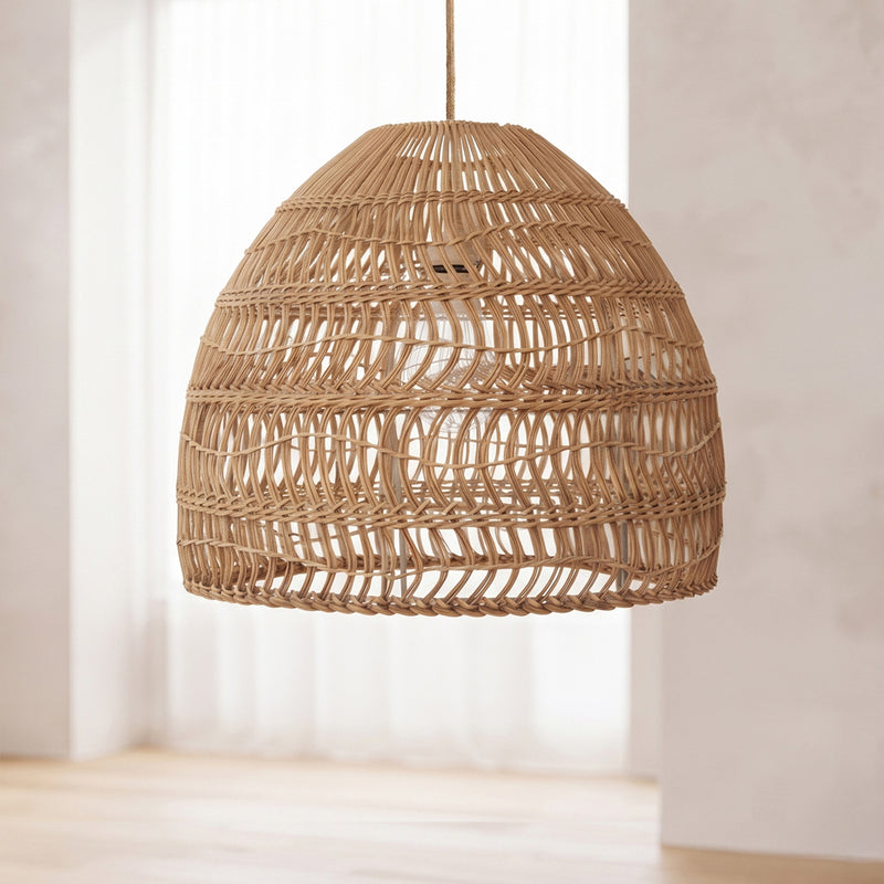 Lampada a sospensione dal design boho balinese in rattan naturale - 40 cm - Hoa