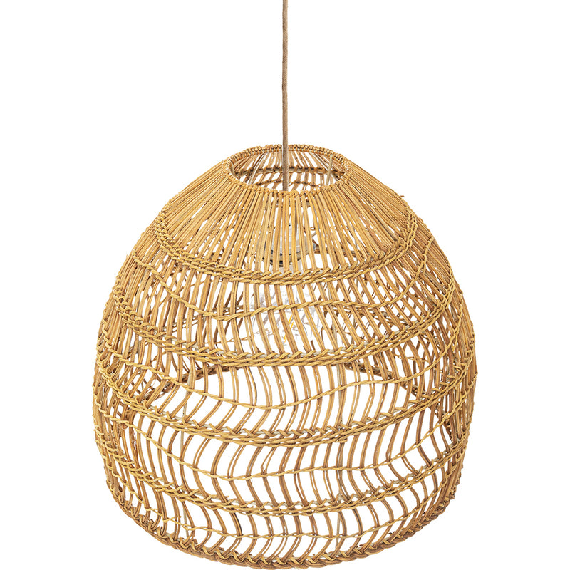 Lampada a sospensione dal design boho balinese in rattan naturale - 40 cm - Hoa