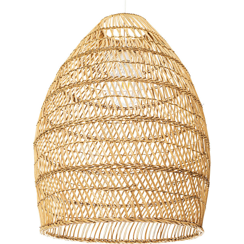 Lampada a sospensione dal design boho in rattan naturale - 50 cm - Poung