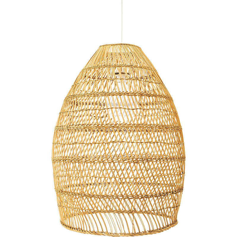 Lampada a sospensione dal design boho in rattan naturale - 50 cm - Poung