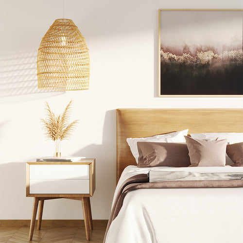 Lámpara colgante estilo Boho de ratán natural - 50 cm - Poung