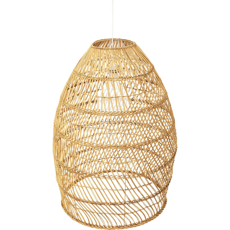 Lampada a sospensione dal design boho in rattan naturale - 50 cm - Poung