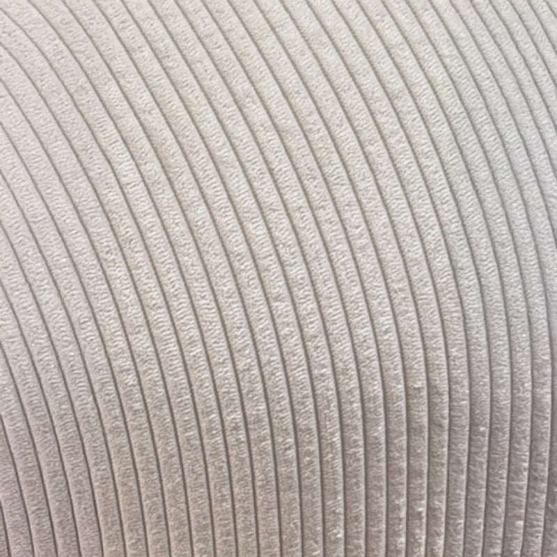 Upholstered Corduroy Pouf with Natural Wood Legs - Nathaly