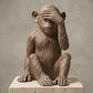 Ślepa małpa „Nie widzę zła”, statuetka z żywicy Sapiens, jedna z trzech mądrych małp, dekoracja, brązowe vintage’owe wykończenie, 40 cm