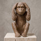 Estátua de resina do macaco surdo, não ouço o mal, um dos Três Macacos Sábios, decoração com 40 cm de altura