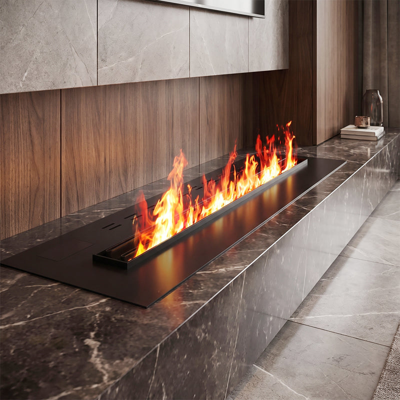 Eleganter dekorativer Elektrokamin mit realistischer Wasserdampfflamme für ein gemütliches Zuhause und Wohnzimmer, 120CM