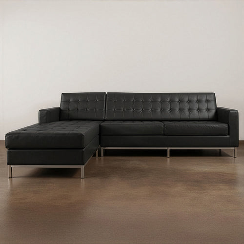 Designerska sofa szezlong - tapicerka skórzana - 3/4-osobowa - Nova