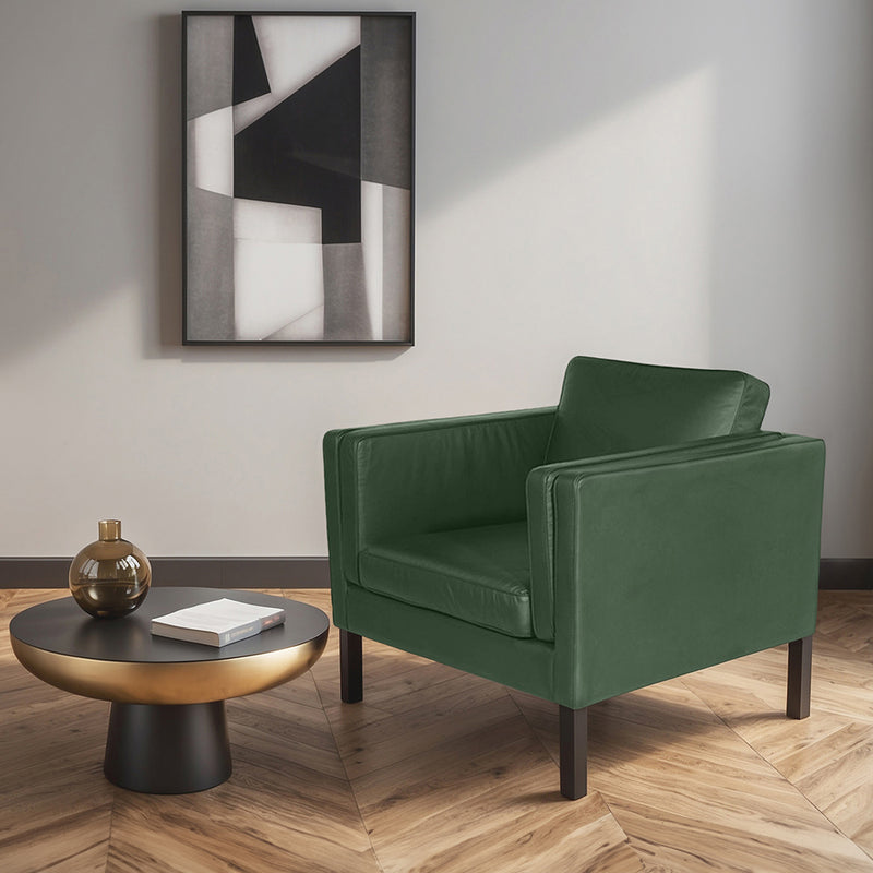 Cadeira de braços de sala de estar Bina Design - pele sintética