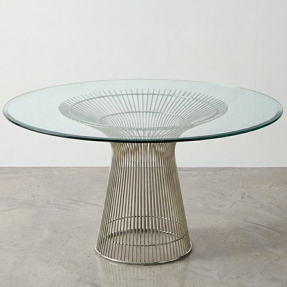 Round Dining Table - Glass and Metal - Barrel - gallery 8