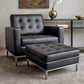Fauteuil Konel avec pouf assorti - Similicuir