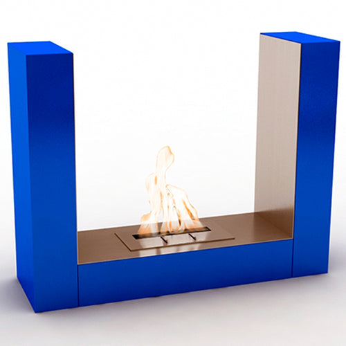 Contemporary Floor-Standing Ethanol Fireplace - Edinburgh Blue