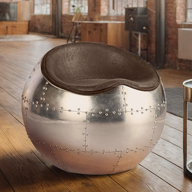 Living Room Chair - Ball Design Chair - Leather and Metal - Circle - gallery 10