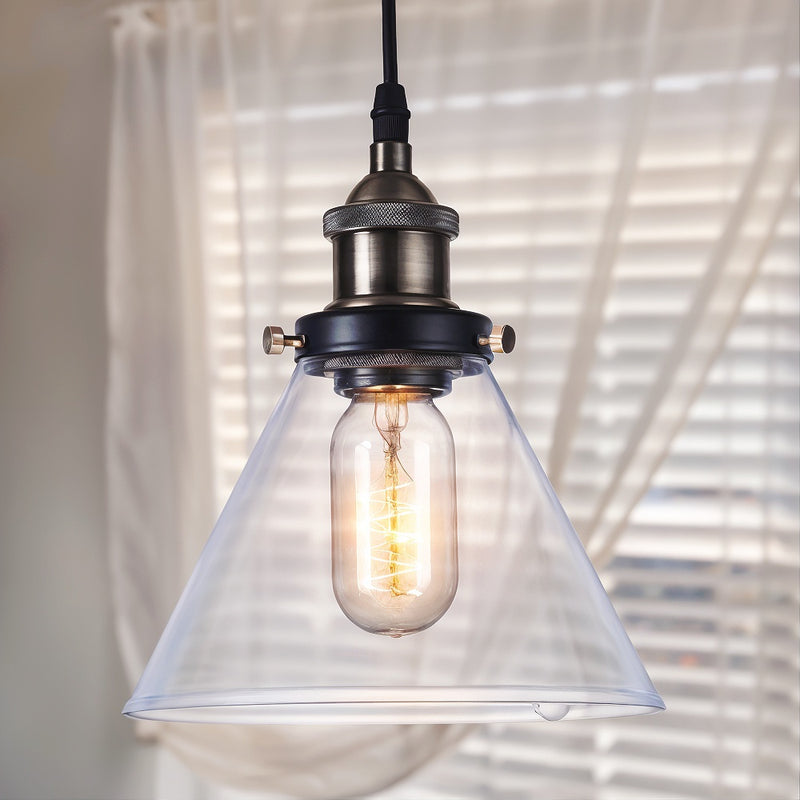 Edison-pendel lampe med krystalskærm