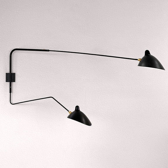 Desk Lamp - Wall Mounted - 2 Arms Black - George - gallery 10