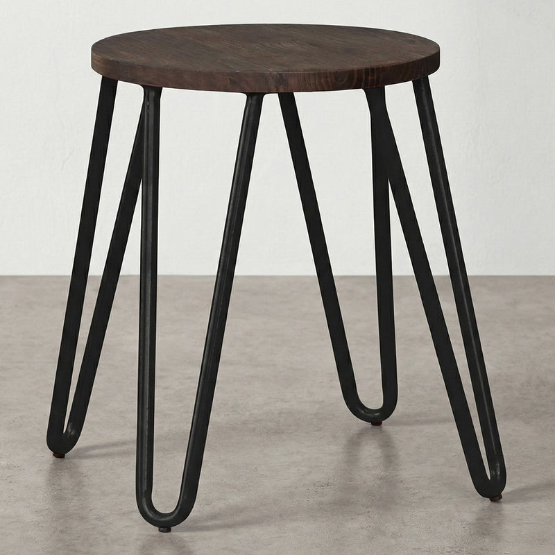 Sgabello Hairpin - 43cm - Legno scuro e metallo