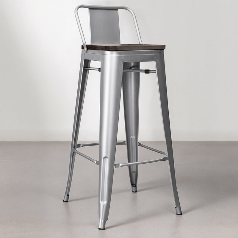 Sgabello Tolix in legno con schienale basso - 76 cm