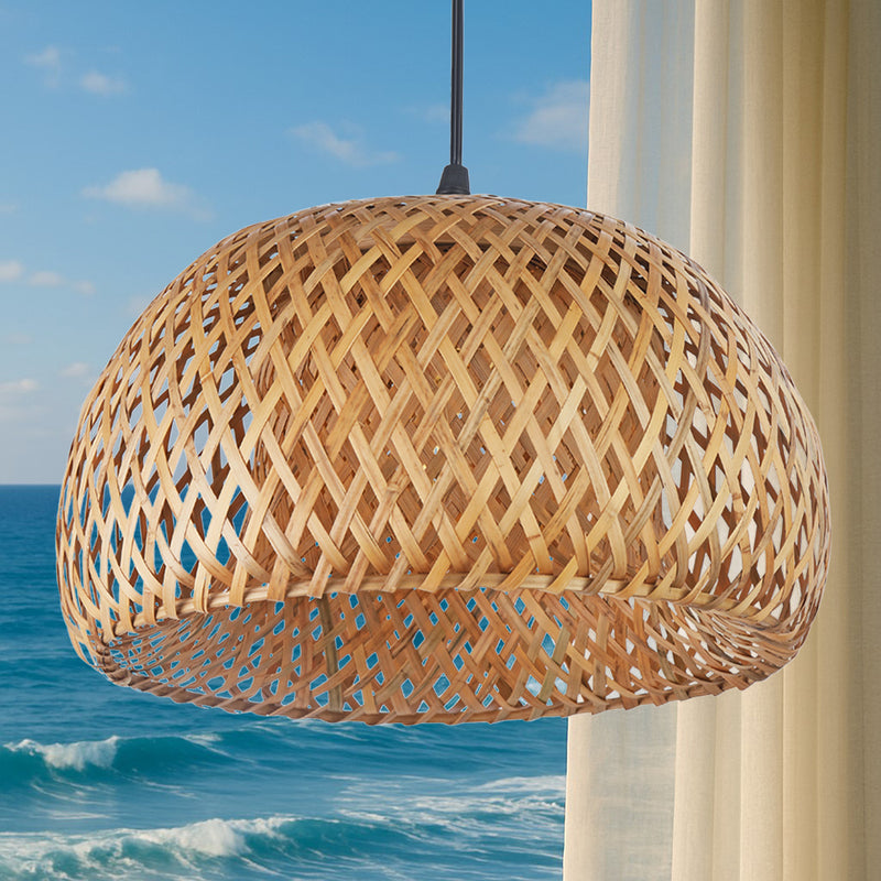 Candeeiro de teto Talli entrançado Design Boho Bali - Bambu