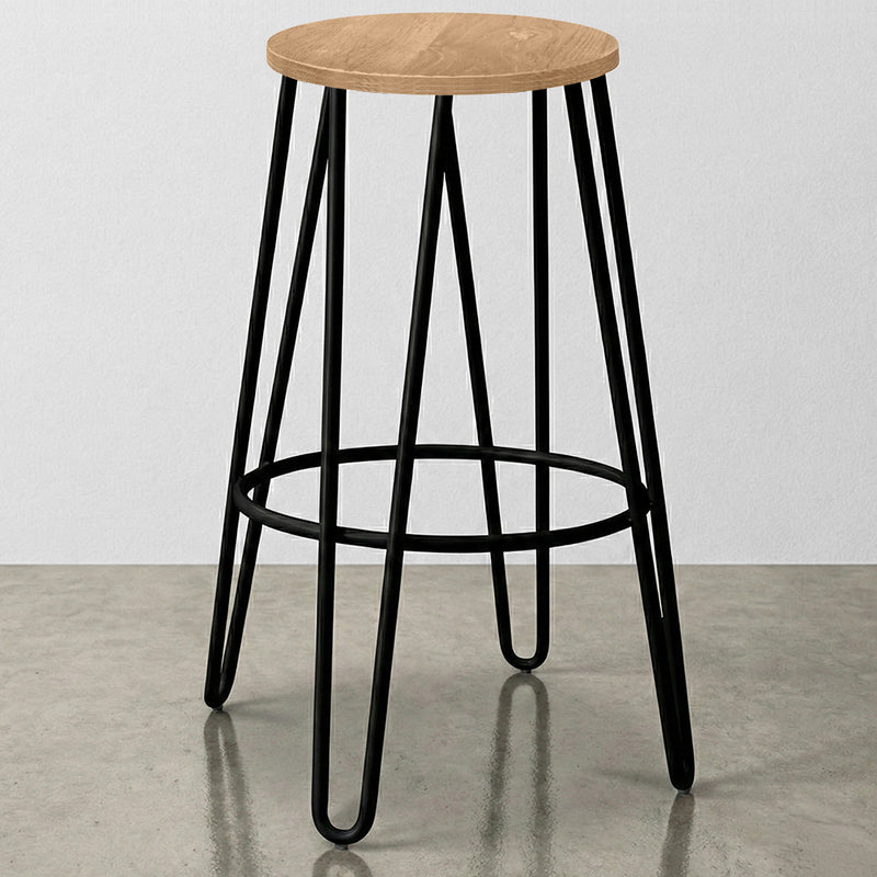 Sgabello da bar Hairpin 66cm - Legno chiaro e metallo