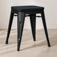 Sgabello Stylix - 46cm - Metallo e legno scuro