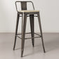 Sgabello da bar Stylix con schienale basso - 76 cm - Metallo e legno chiaro