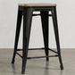 Sgabello Stylix - 61cm - Metallo e legno chiaro