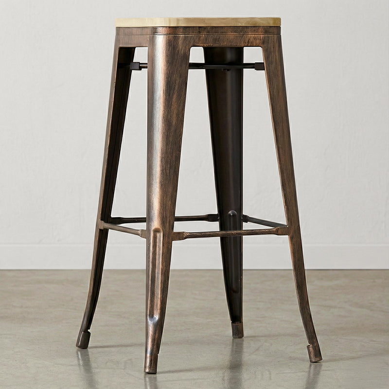 Taburete Stylix - Metal y madera clara - 76cm
