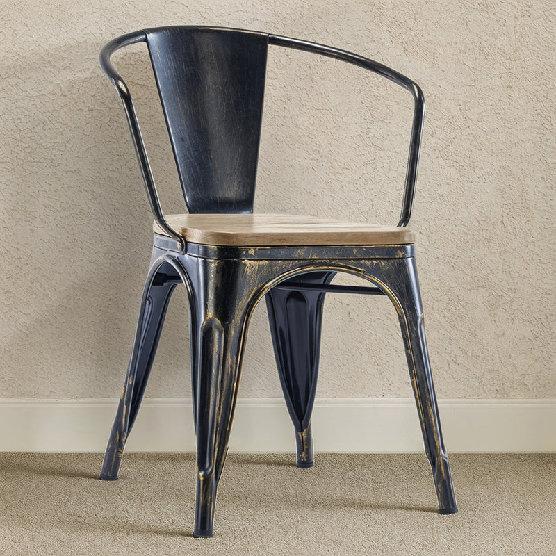 Sedia Stylix con braccioli - Metallo e legno chiaro