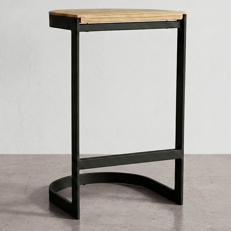 Industrial stool in metal and wood 60cm - Lia
