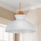 Lampe nordique suspendue en métal et bois