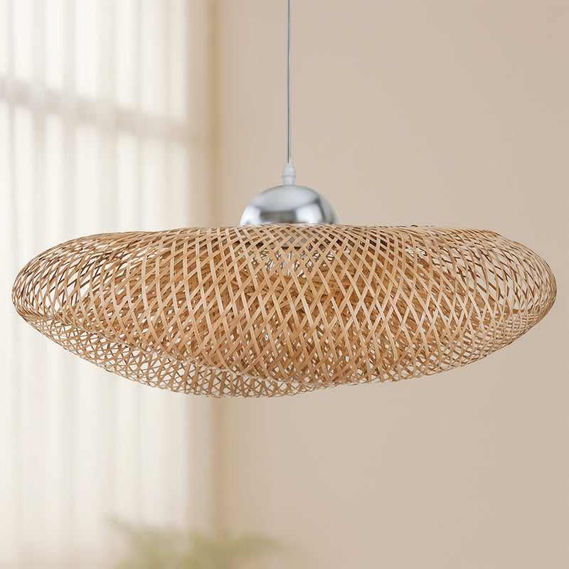 Wisząca lampa boho Bali z bambusa