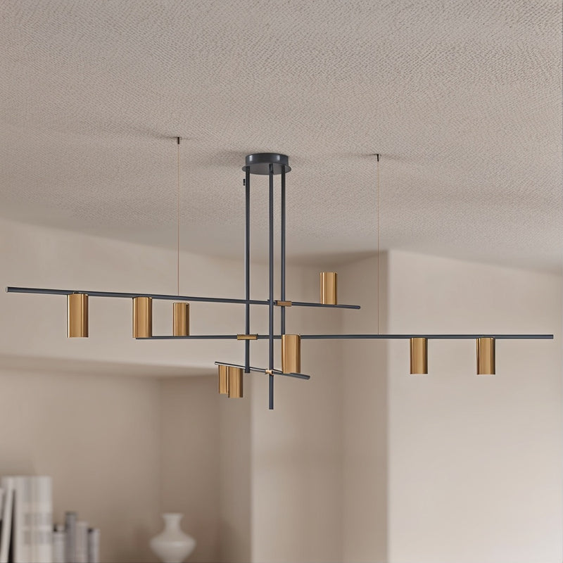 Modern hanging light, metal LEDs - Piper