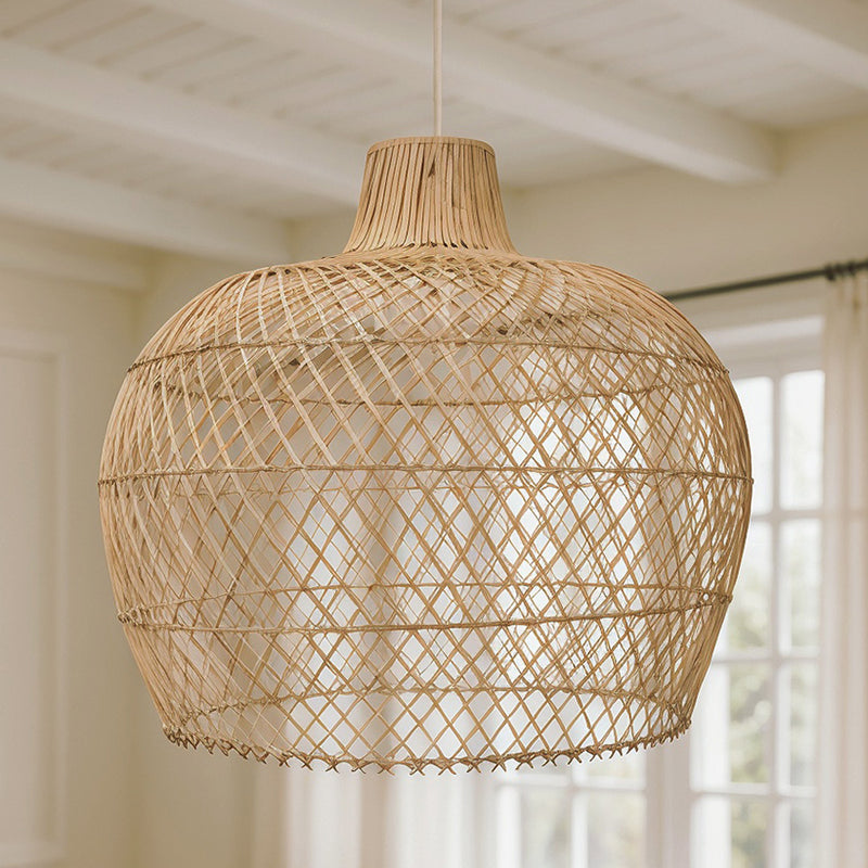 Suspension au style bohème en rotin naturel - Mai