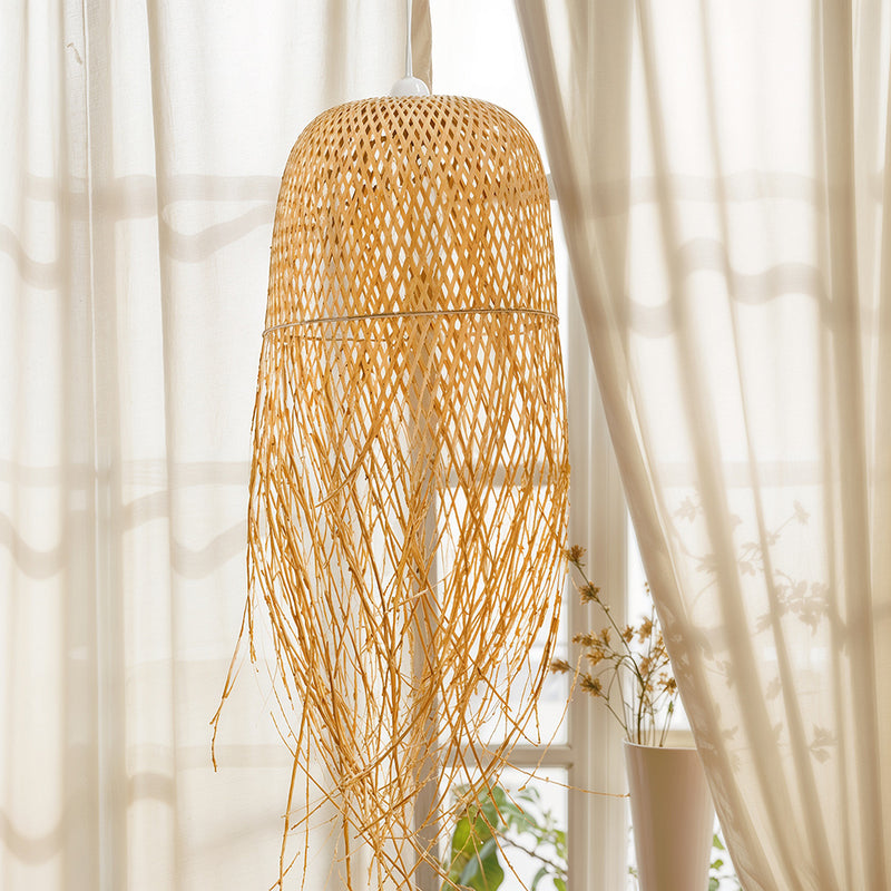 Hanging Lamp Boho Style Natural Bamboo - Thow