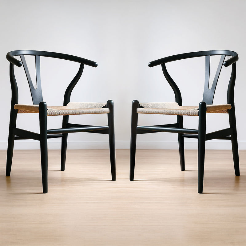 Pack of 2 Dining chair Wish Scandi Style Premium Design Wooden Cord Seat