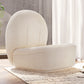 Sillón bouclé blanco - tapizado - Loraine