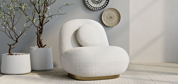 Bouclé fabric upholstered armchair - Larry - gallery 1