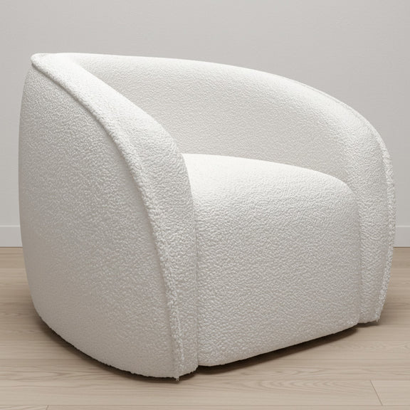 Armchair with Armrests - Upholstered in Boucle Fabric - Seral - gallery 9