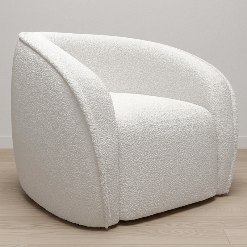 Armchair with Armrests - Upholstered in Boucle Fabric - Seral - gallery 9