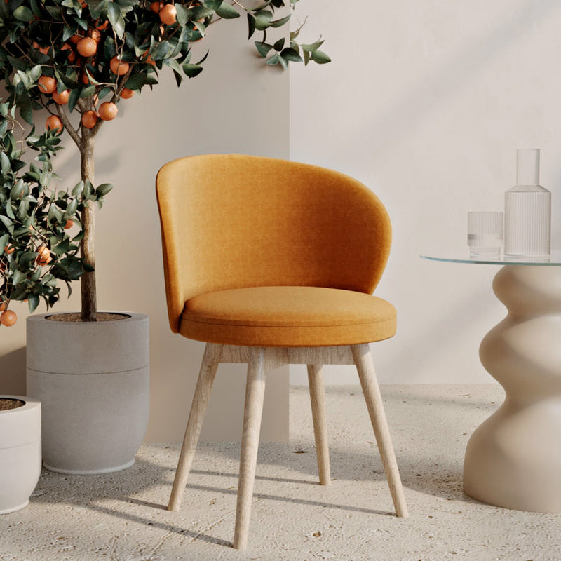 Velvet upholstered dining chair  - Yuna